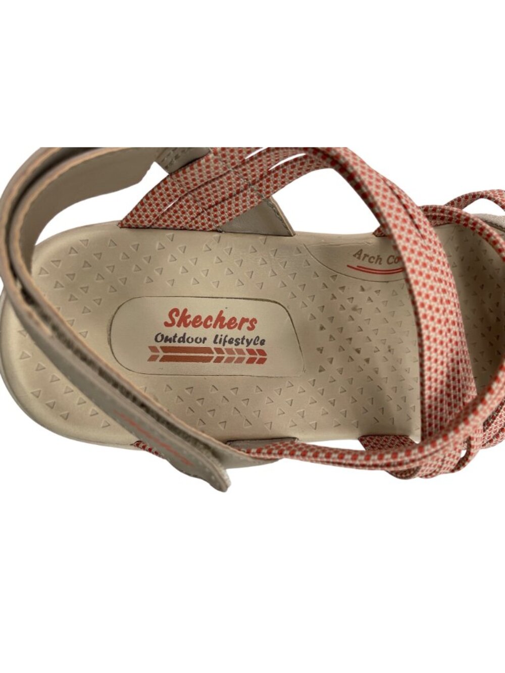 Skechers Washable Reggae Cup Sport Sandals Smitten By You Taupe/Coral Size 11 - Picture 10 of 10